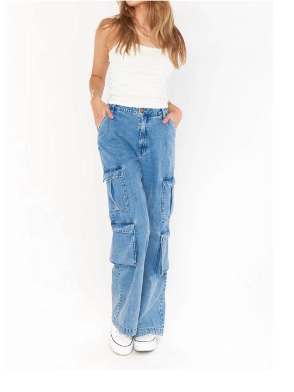 New Show Me Your MuMu The Cargo Jeans 28 wide leg - Picture 2 of 10